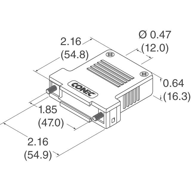 165X13389X Conec  Capots de connecteurs D-Sub en forme de D